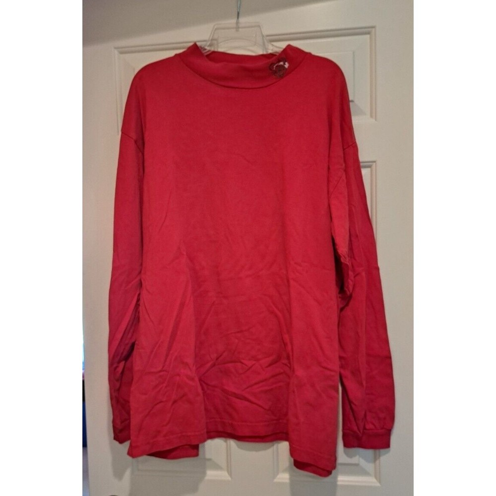 Walt Disney World Red Sweater with Christmas Mickey Embroidered on Collar Sz XXL
